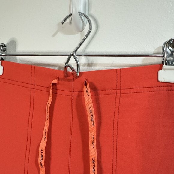 Carhartt Force Pants Womens M Scrubs Work Coral Orange Flare Pull On Comfort - Picture 4 of 9